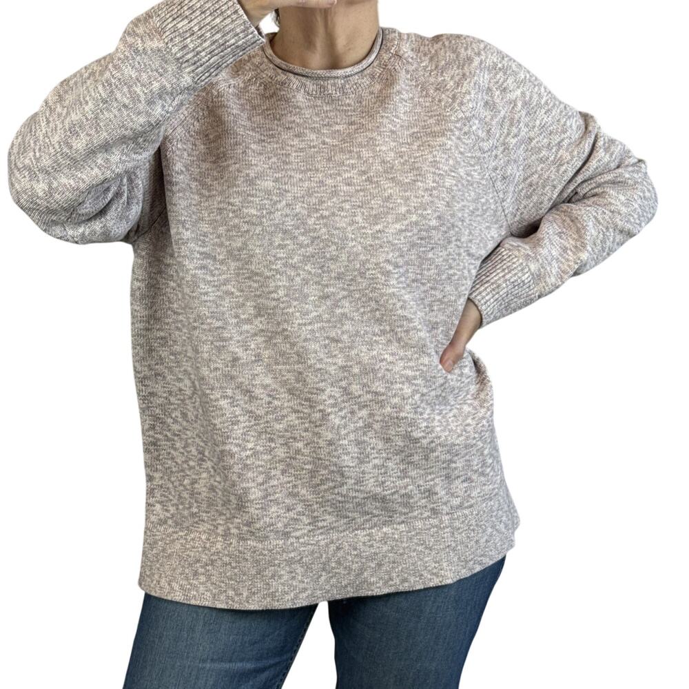 Lululemon Womens Boxy Cotton Blend Sweater Size XL Velvet Dust Gray Lavender